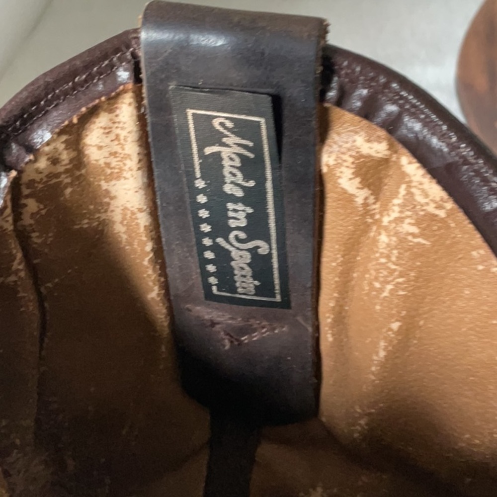 Men's Brown Leather Cowboy Boots - Picture 9 of 9
